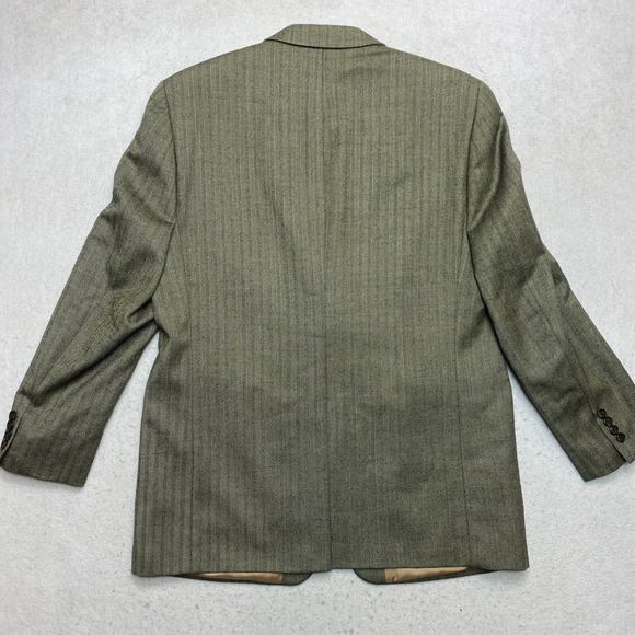 Lauren Ralph Lauren Blazer Mens 42L Olive Wool Herringbone Jacket - Picture 10 of 13